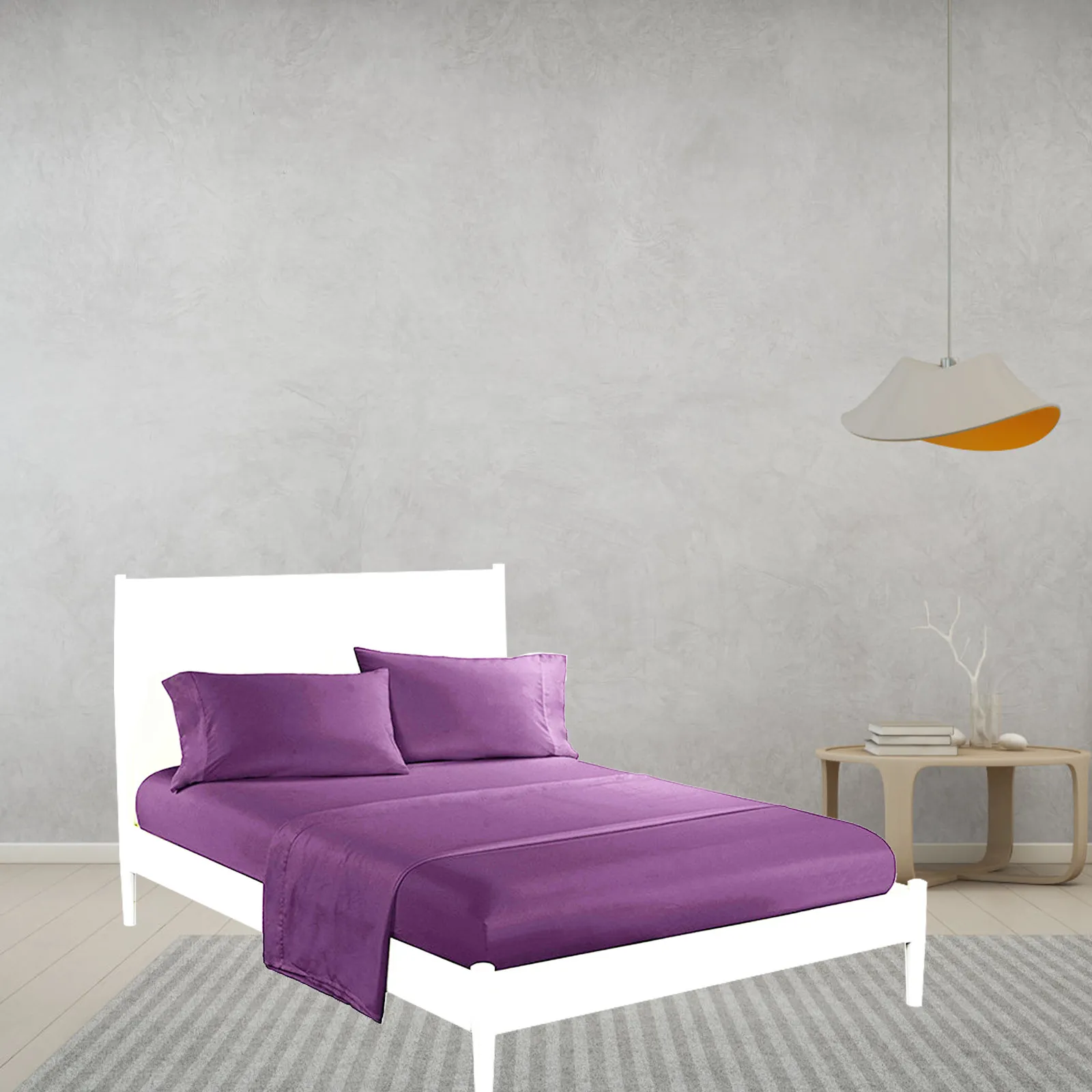 4pcs Solid Color Bed Sheet Comfortable Washable Bedding Set For Room Christmas Gift Mother'S Day Father'S Day Quilt