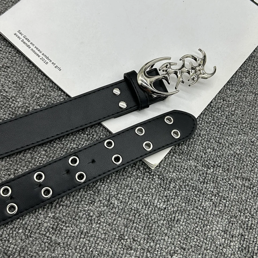 1PC Gothic Vintage Luxury Designer Flame Star Geometric Silver Buckle Y2k Belt Diesel Women's Belt Jeans Dress Accessories