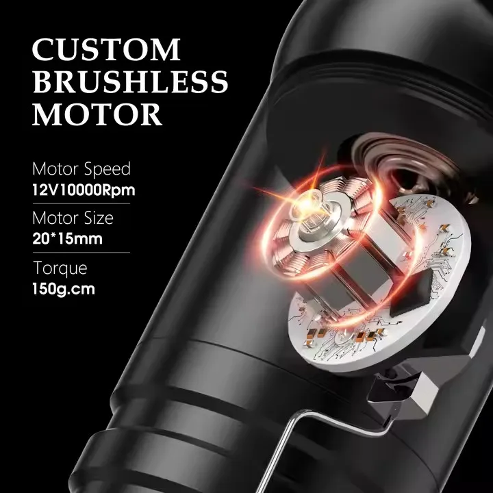 Ambition Flash 2400mAh Wireless Rotary Tattoo Pen 4mm Stroke Brushless Motor For Professional Tattoo Artist Body Art