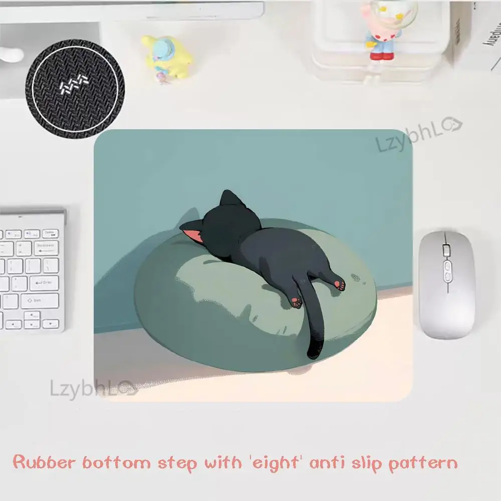 Cartoon Cute Cat Mouse Pad Office Gaming DeskMat Small Laptop Game Mousepad Square Keyboard Pads Rubber Anti-slip Mice Desk Mat