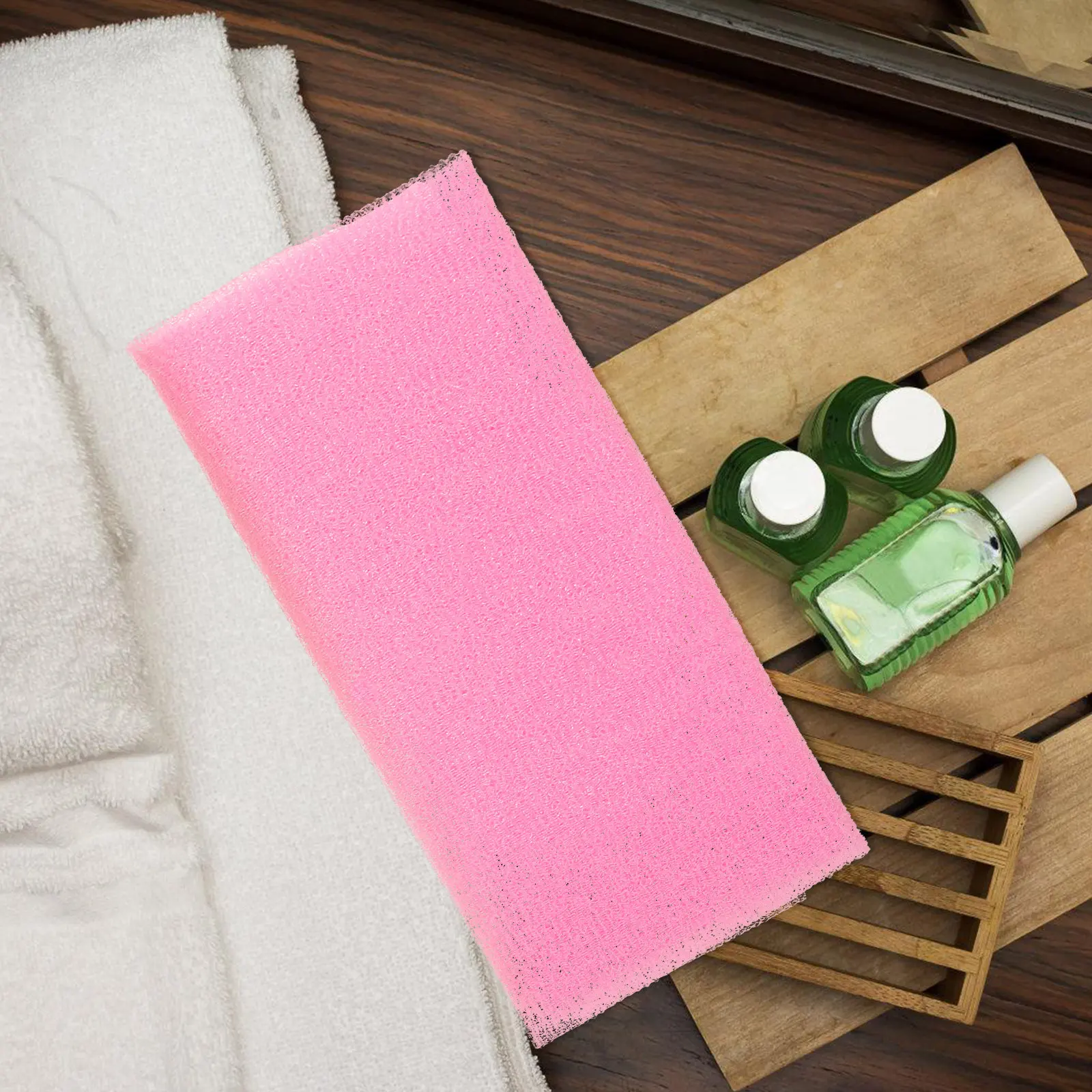 

Набор из 4 длинных отшелушивающих мочалок для душа из нейлона для всего тела, для мытья ног и спины, удаления омертвевшей кожи, быстросохнущие