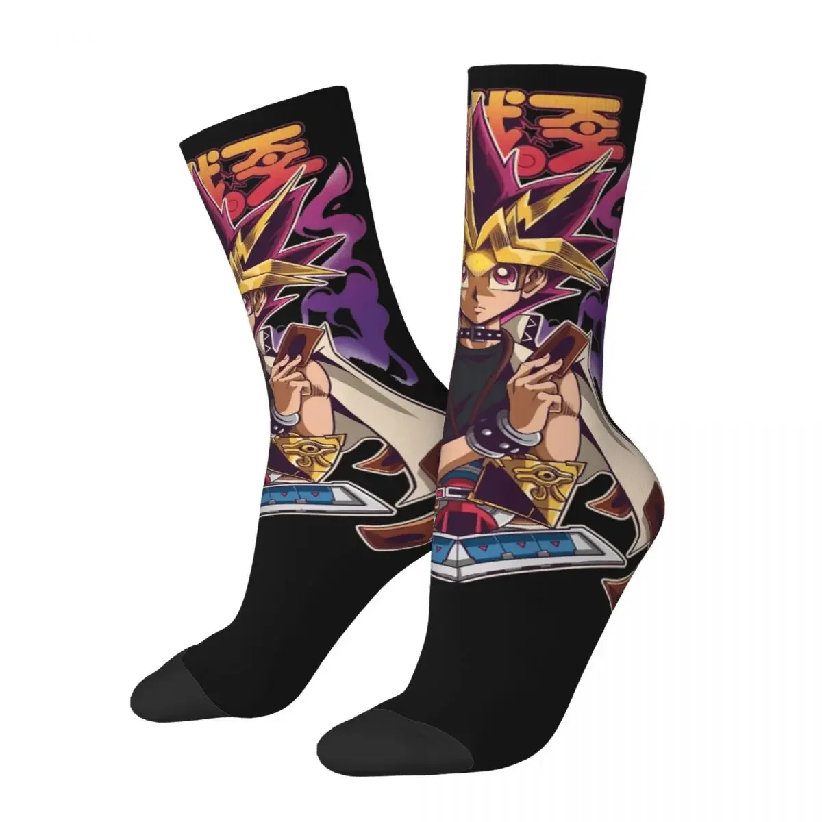 

Harajuku Yu Gi Oh DUEL CARDS Basketball Socks Polyester Middle Tube Socks for Unisex Non-slip