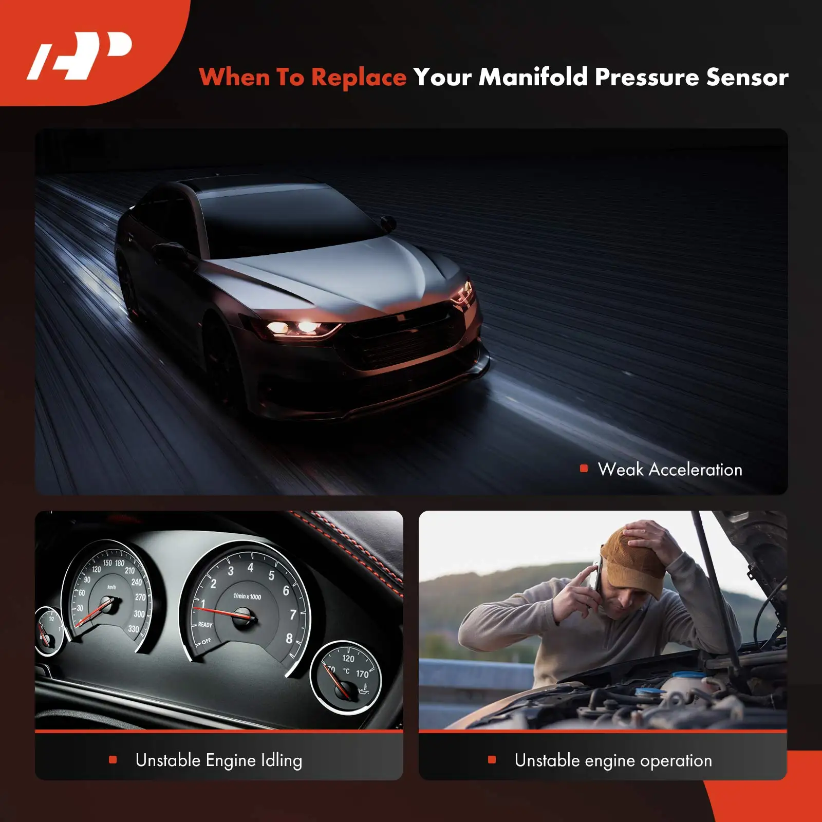 A-Premium Manifold Pressure (MAP) Sensor for Hyundai Santa Fe 2024 Genesis G80 G70 GV80 GV70 2024 5
