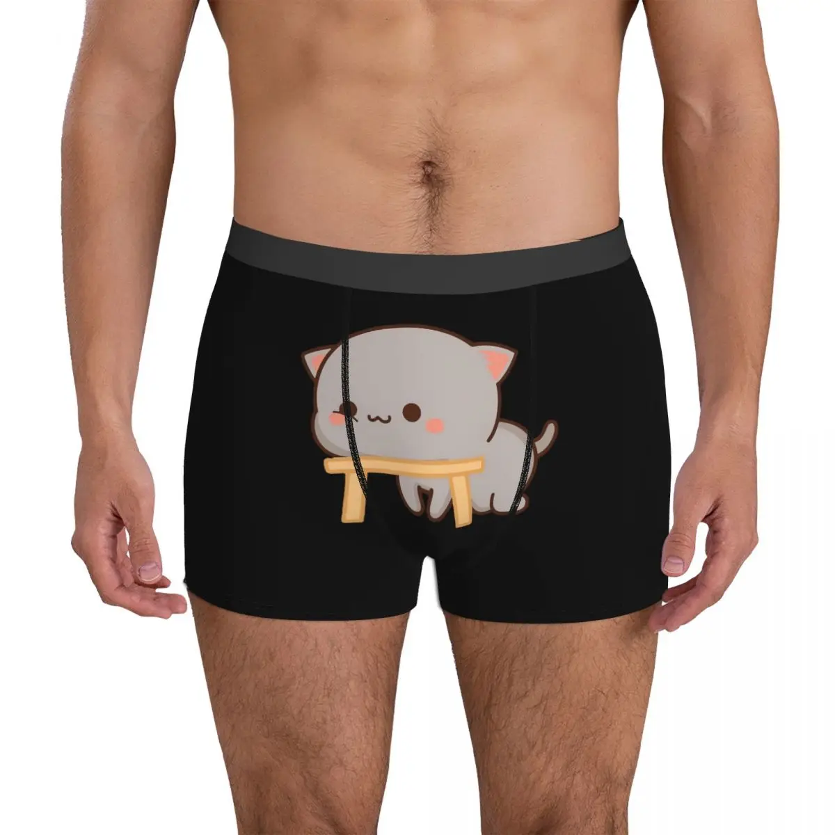 

Peach And Goma Mochi Cat Chair Underpants Breathbale Panties Male Underwear Print Shorts Boxer Briefs