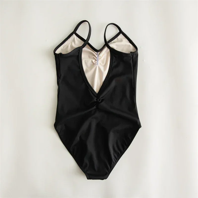 حار بيع رخيصة بروتيل التدريب ملابس الرقص أبيض أسود وردي أزرق القطن النايلون دنة الفتيات الأطفال أطفال ثياب الباليه #2