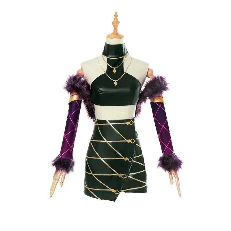 لعبة KDA كل خارج إيفلين أزياء تنكرية سترة التنانير KDA ملابس نسائية مثيرة لعب الأدوار شعر مستعار طويل أحذية الهالوين المخصصة