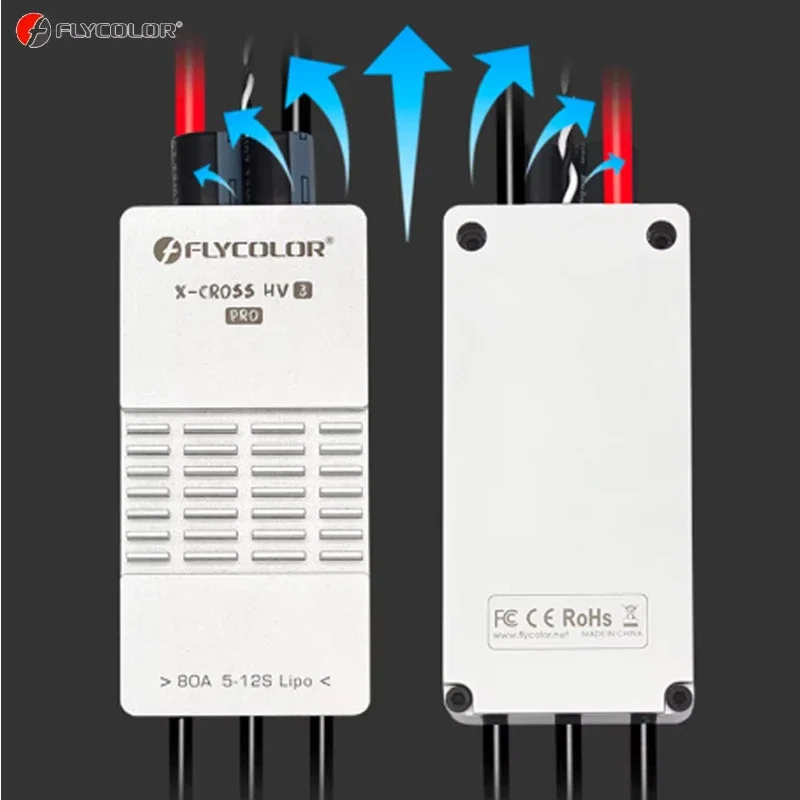 Flycolor X-CROSS HV 3 PRO 80A 200A ESC 5-12S BLHeli-32 Dshot Proshot 64MHz ARM contrôleur de vitesse 32 bits pour Drone de course RC FPV