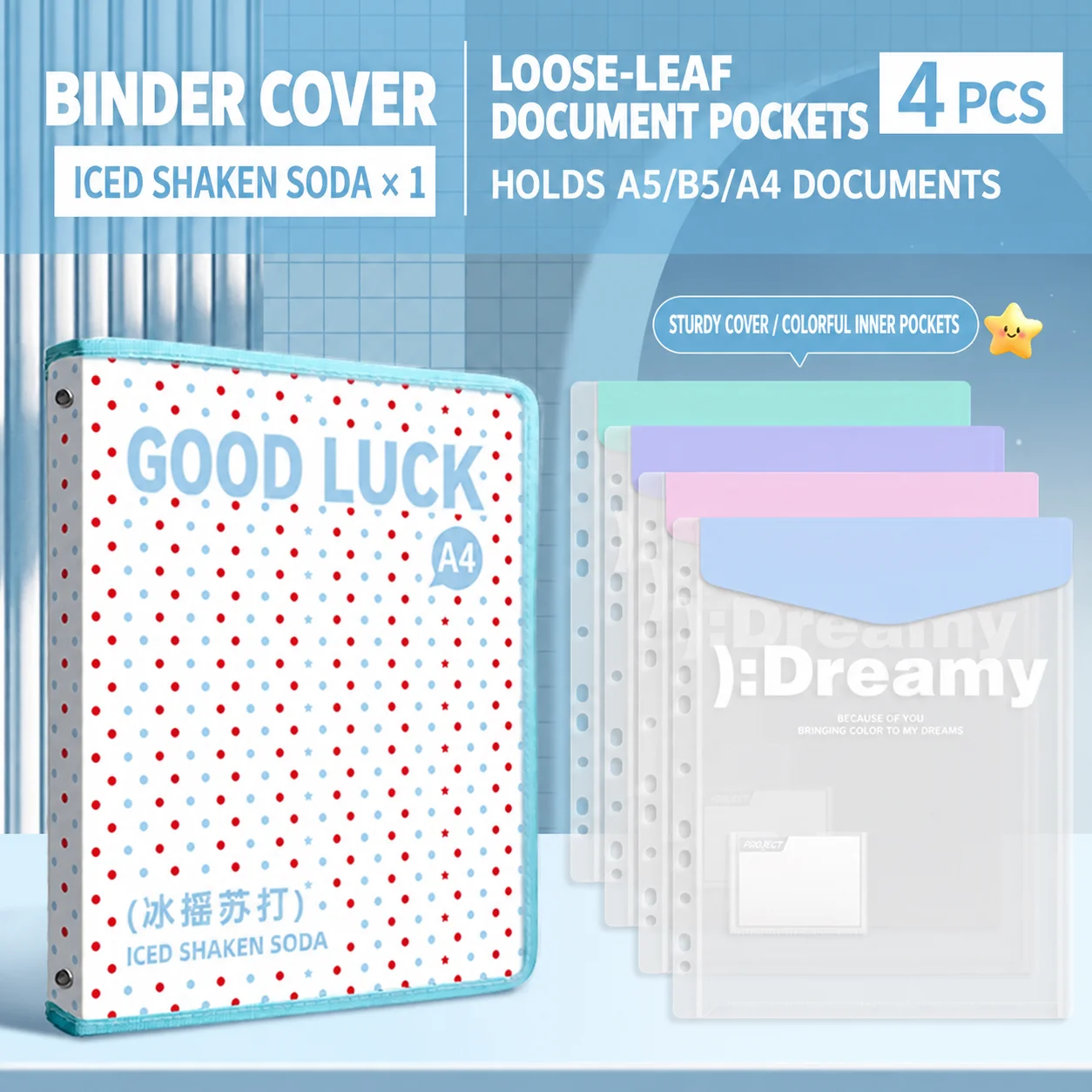 Refillable Binder Thickened Detachable Binder Document Folder Minimalist Waterproof PP Binder For Document Organization Work