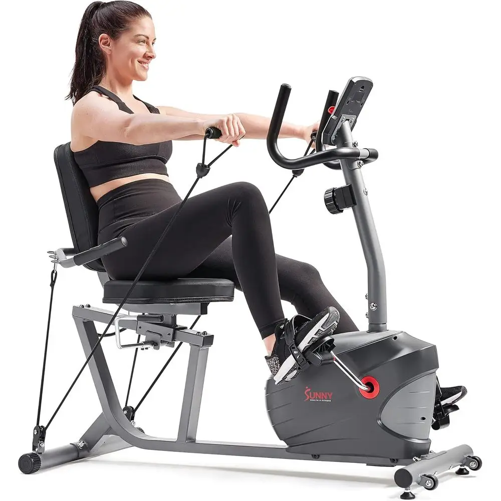 

Magnetic Recumbent Bike: Home Cardio Fitness Trainer with Optional Accessories