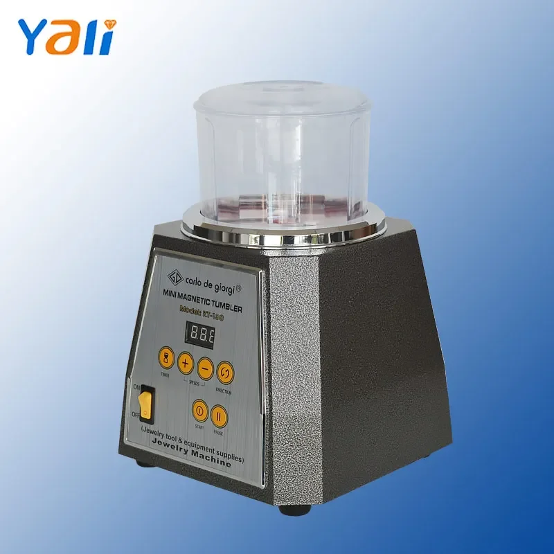 KT-130 Gold Polisher Magnetic Tumbler Polishing Machine For Platinum Silver Stainless Steel Jewelry Rotary Finishing Tool