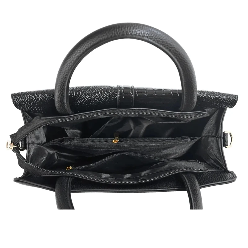 Product Title 3-piece women's bag set, Elegant bags, crocodile pattern ladies handbag with premium texture, stylish and casual view 3