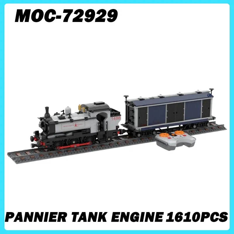 MOC-72929 Train Series Pannier Tank Engine MOC Building Blocks DIY Model Bricks High Difficulty Educational Puzzle Toy Gifts