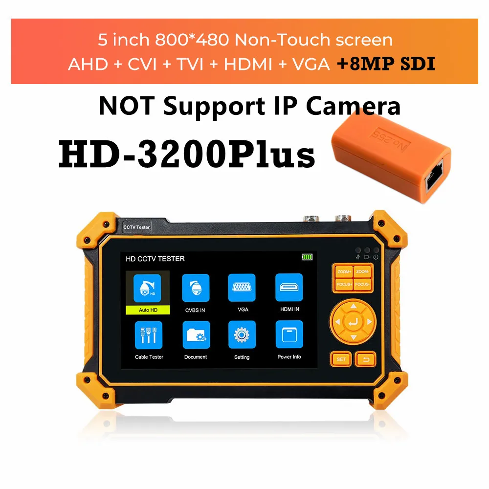 4K CCTV Camera Tester Monitor Portable CCTV Tester Support AHD/CVI/TVI/CVBS/IP Camera Tester pOE UTP Cable Testing Tool