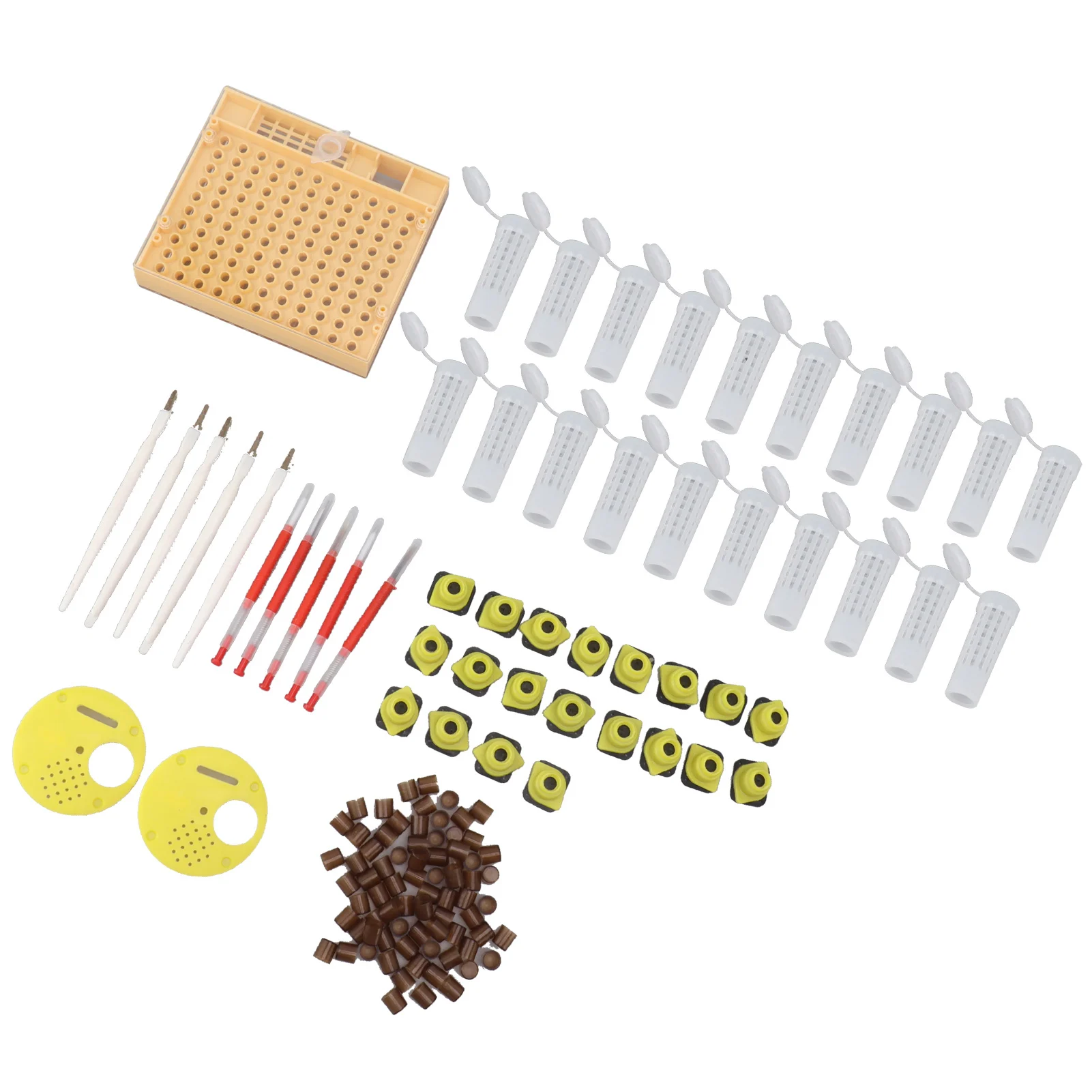 Queen Rearing Grafting Kit Queen Bee Rearing System Plastic Breeding Cell Cup Kit Beekeeping Grafting Equipments Supplies