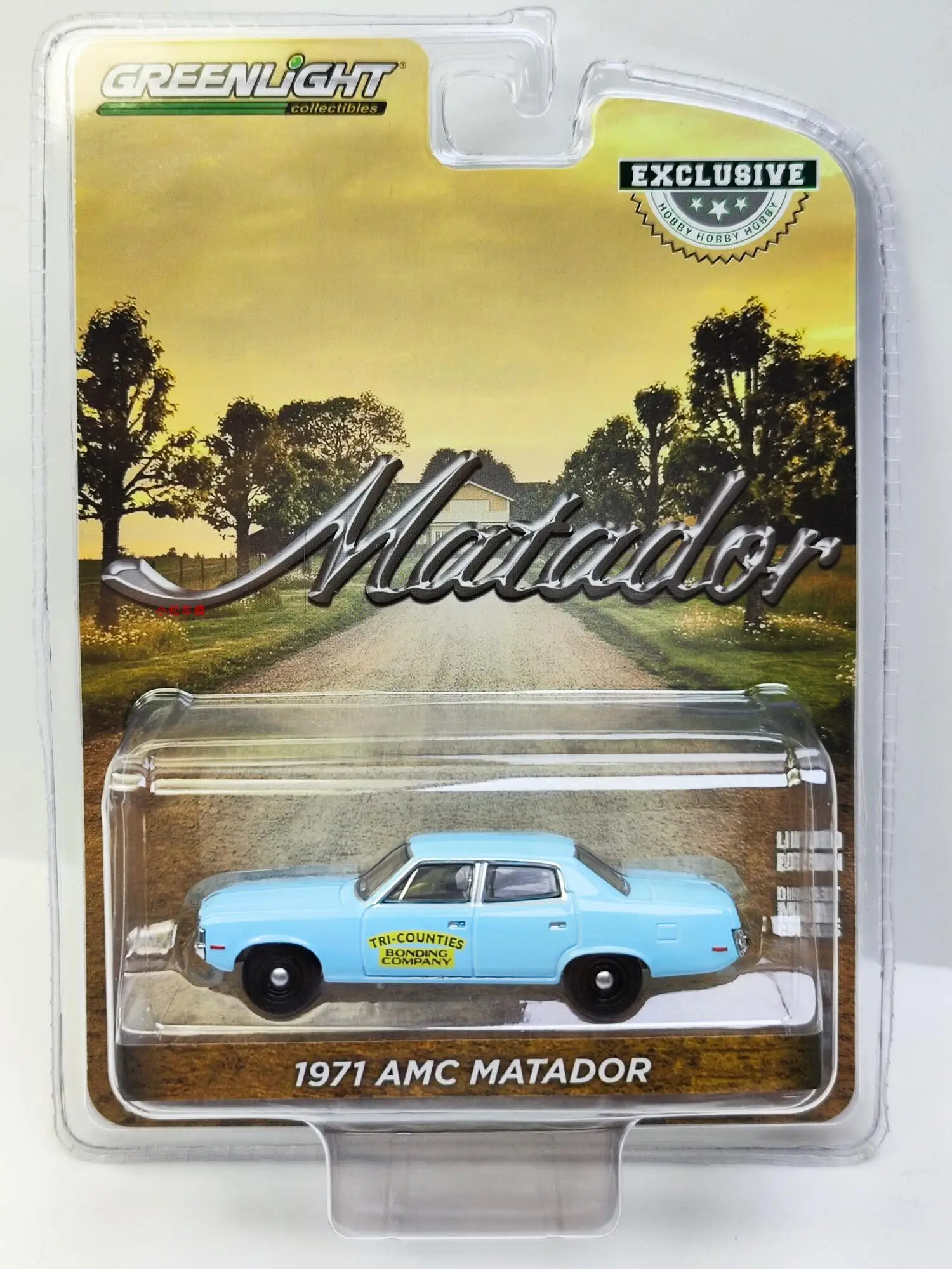 

GreenLight 1:64 1971 AMC Matador Tri-Counties Bullfighter Bond Diecast Alloy Car Model Collectible Gift
