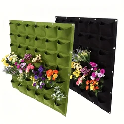 Wall Hanging Pockets Planting Bags Fabric Flower Pot Garden Vertical Plant Pot Home Decor Green Black Grow Planter