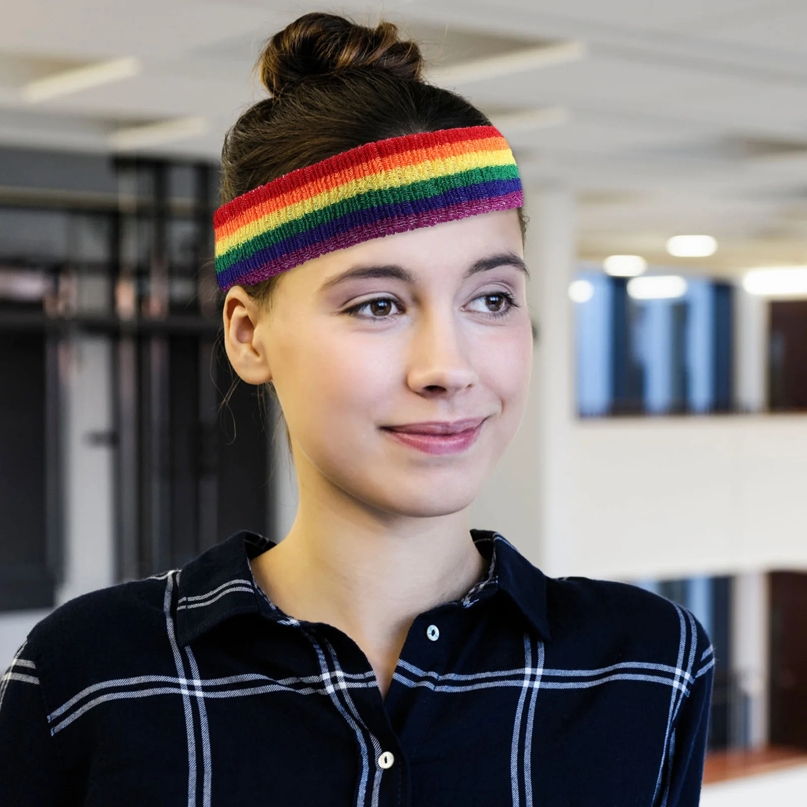 

1Set Rainbow Sports Wristband Set Moisture-Wicking Headband Socks Kit for Gym Workout Basketball Sweat-Absorbent Fitness