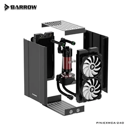 Barrow External Water Cooling Dock ITX Case Supports Dual 240 360mm Radiator For Enhanced chassis cooling capacity