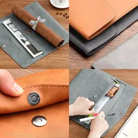 Personalized LOGO A4 Leather Business File Bag Custom Simple Big Capacity Waterproof Document Bag Fashion Briefcase Contract Bag 2
