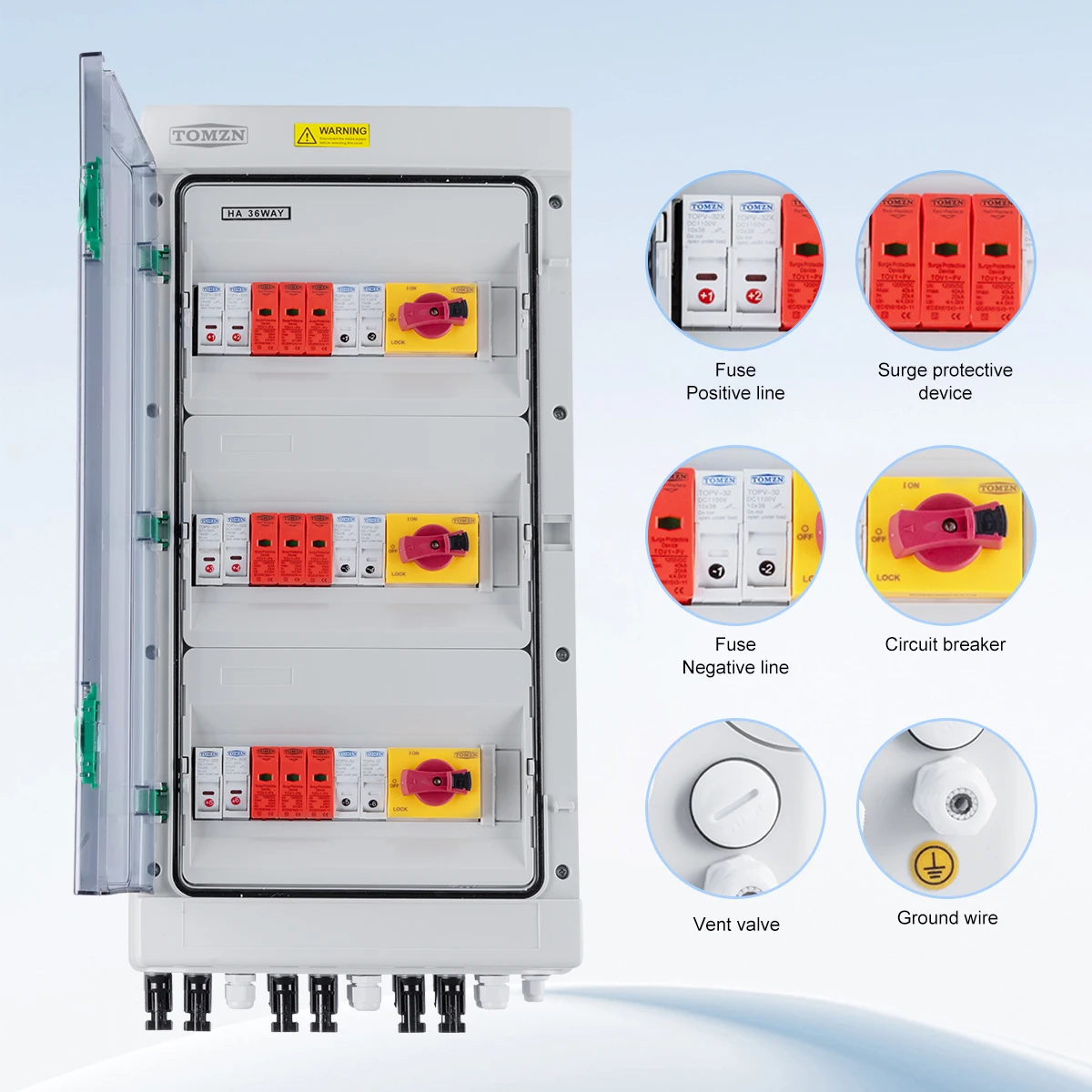 TOMZN-caja combinadora Solar f - Solar Combiner Box reseña y precio