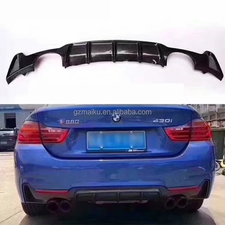 Suitable F32 F33 F36 MPStyle  Forging lines Carbon Fiber Double Side out Rear Bumper Tail Spoiler Lip Separator Diffuser For BMW