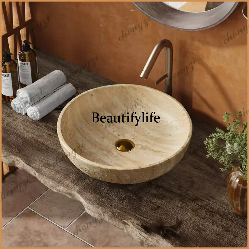 TTT  medieval style small size wash basin on top basin household retro Chinese creative Nordic style bathroom basin