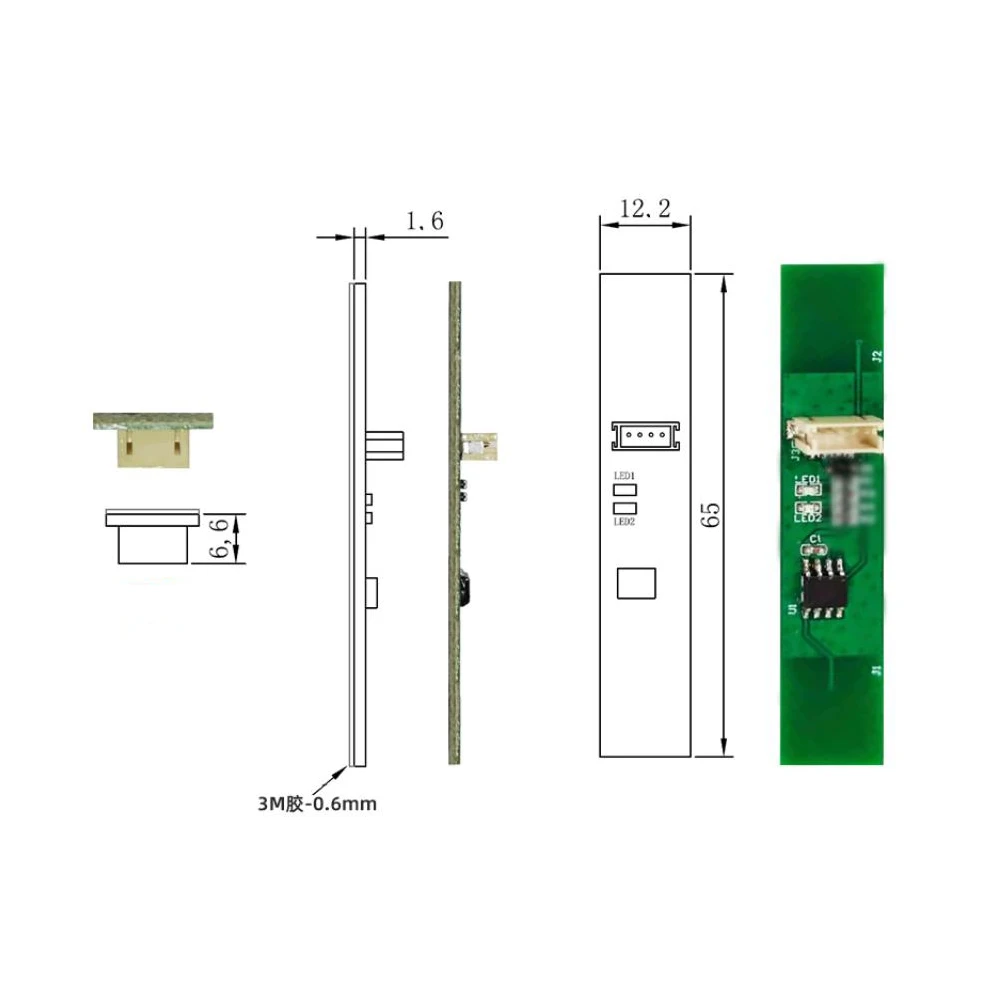 Taidacent Digital Slide Mount Multi Level Liquid Water Indicator Switch 2 Points Non Contact Capacitive Liquid Level Sensor