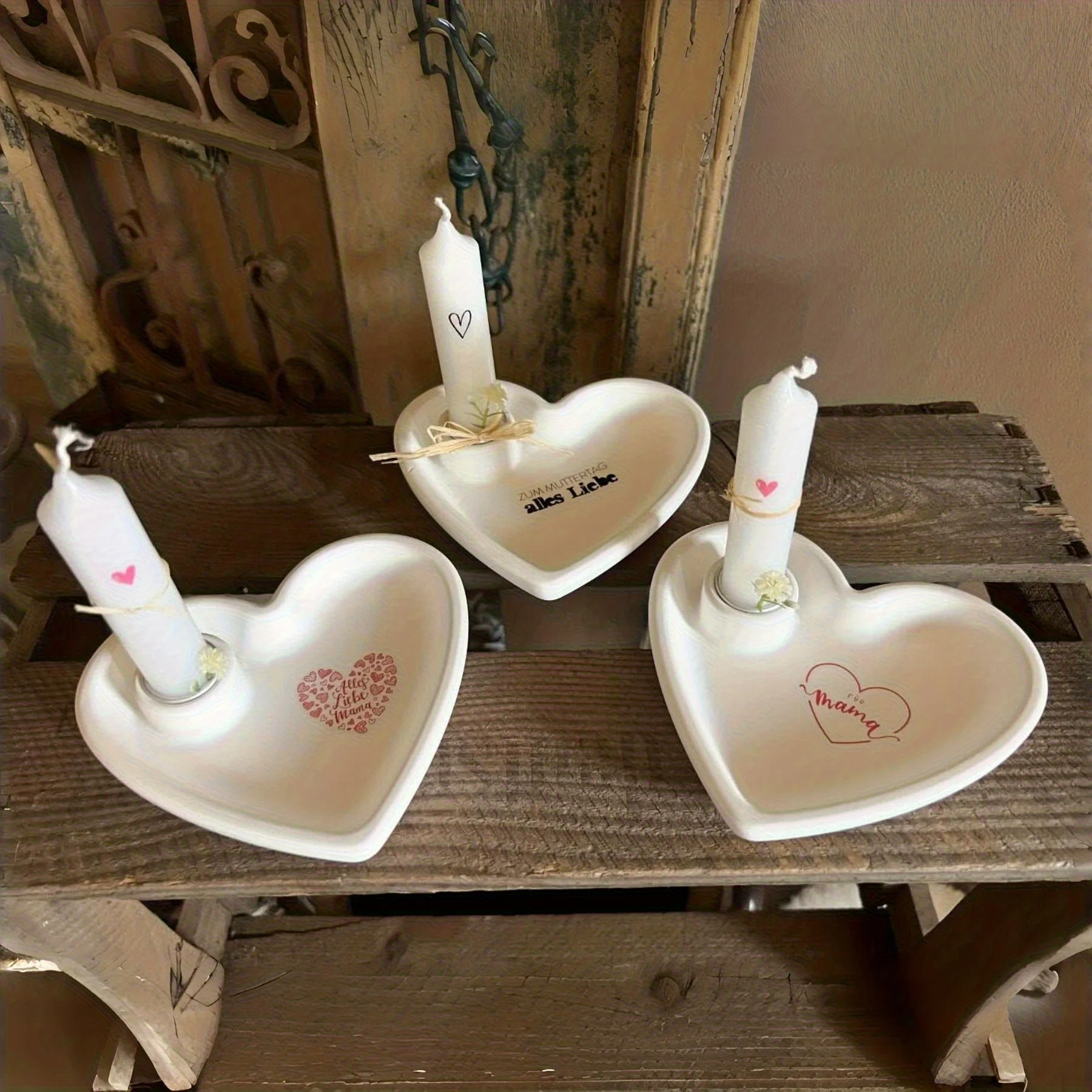 قوالب سيليكون لحامل الشموع على شكل قلب من الراتنج الكريستالي والجص - أدوات صنع الحرف اليدوية لديكور المنزل في عيد الحب #2