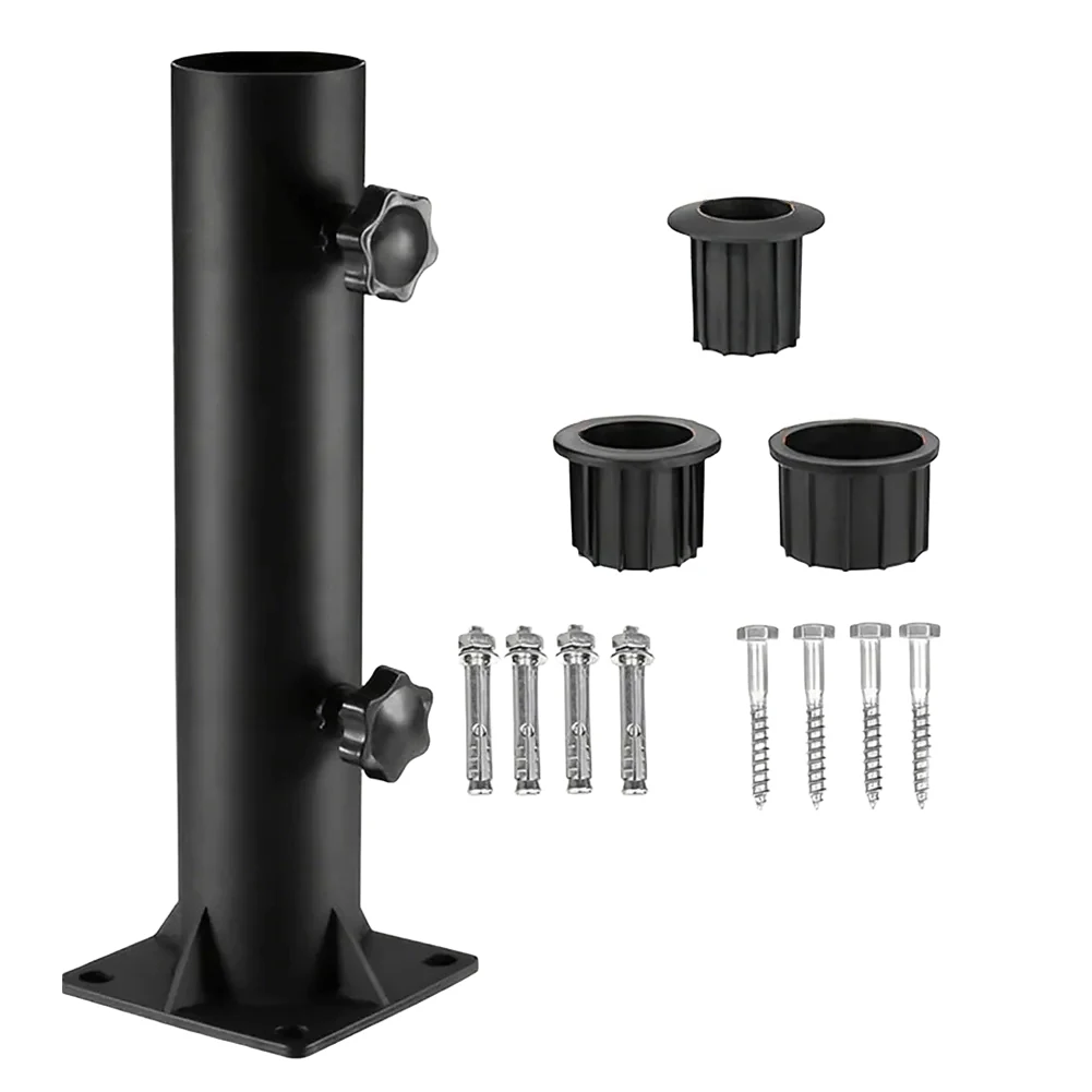 

Compatible outdoor umbrella base iron tube with triangular support suitable for most parasols and easy install