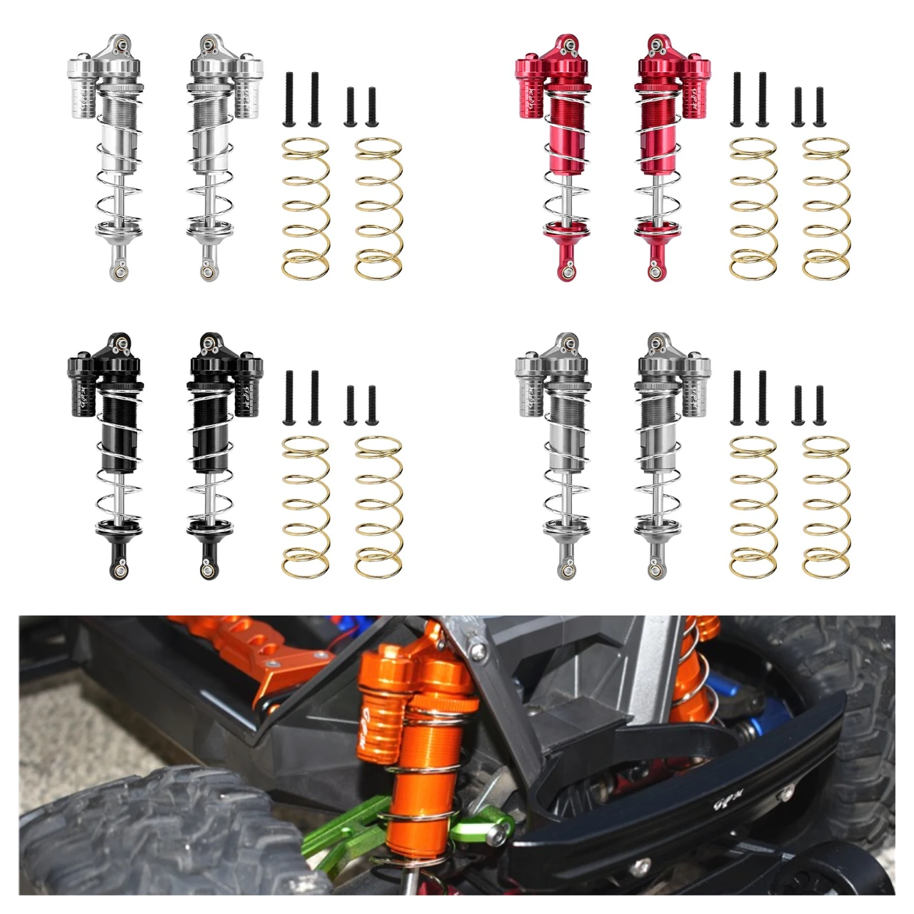 

GPM Alloy Front Or Rear L-Shape Piggy Back Spring Dampers For TRAXXAS 1/10 Maxx 1.0/2.0