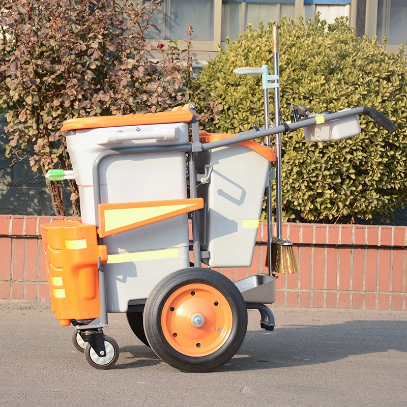 Customized Outdoor Sanitation Vehicle Trolley Cleaning Products Cleaning Carts Hand Carts Trolleys