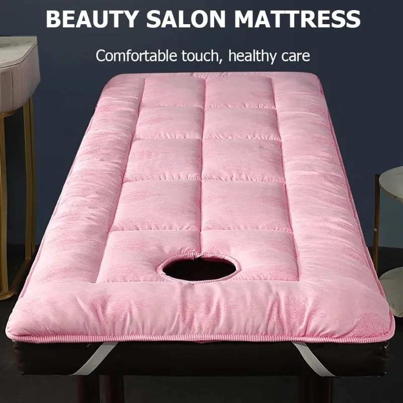 Thickened Massage Table Mattress Face Hole Elastic Bands Non-Slip Soft Cushion Beauty Salon Professional SPA Bed Pad Home Use