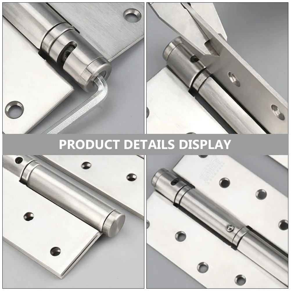 

2pcs Automatic Door Hinges Heavy Duty Stainless Steel Self Closing Hinge For Furniture Home Damping Adjustable Speed Bearing