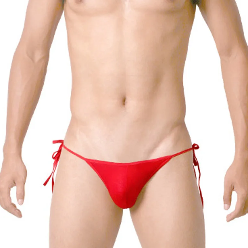 

Men's Sexy Lacing Breathable Backless Thong Bikini Lingerie Swimwear Briefs Lace-up Underwear T-Back Beachsuit Male Underpants