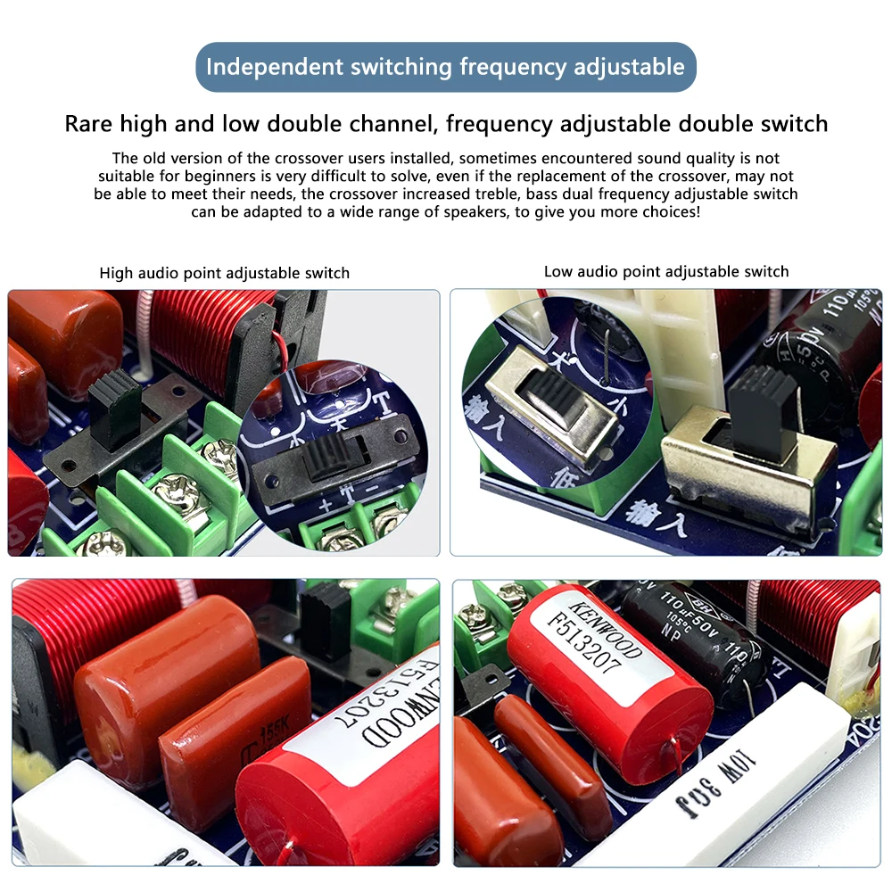 3-weg 250W 850/5200Hz Frequentieverdeler DIY Luidsprekerfilter 2-weg circuit Treble Medium Bass Hifi Stereo Audio Crossover Filter
