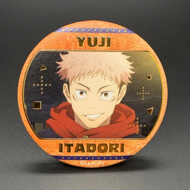 Anime Jujutsu Kaisen Itadori Yuji Cosplay Gilding Relief Badge Tinplate Matte Brooch Cartoon Backpack Decoration Birthday Gift