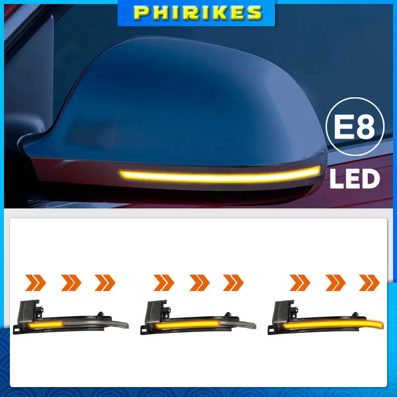 2PCS Dynamic Turn Signal LED Side Mirror Indicator Blinker Repeater Light For Audi A3 8P A4 A5 B8 Q3 A6 C6 S6 S5 RS5 RS4