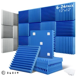 Sound Foam Panels 6/12/24 Pcs, Music Studio Soundproof Sheet Noise Sound-Absorbing Foam, KTV Room Isolation Door Wall Panel