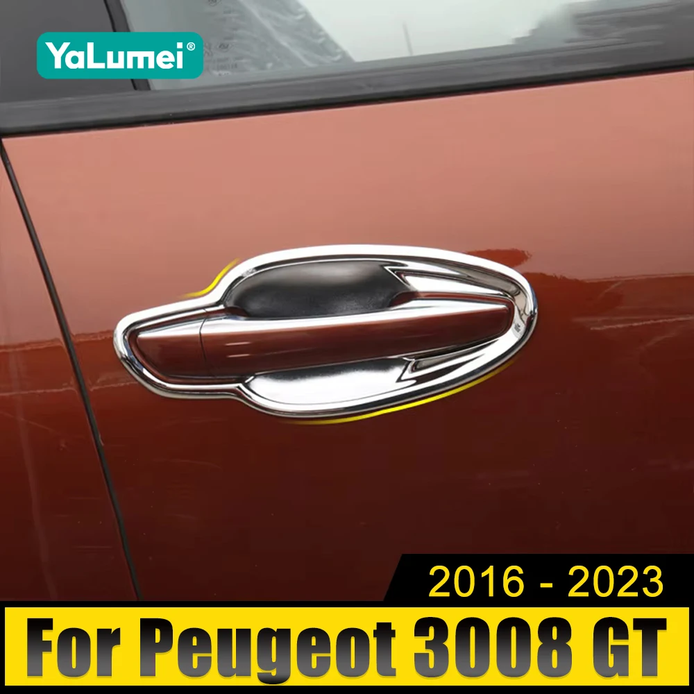 

For Peugeot 3008 GT 2016 2017 2018 2019 2020 2021 2022 2023 3008GT MK2 Hybrid Car Door Handle Door Bowl Trim Cover Accessories