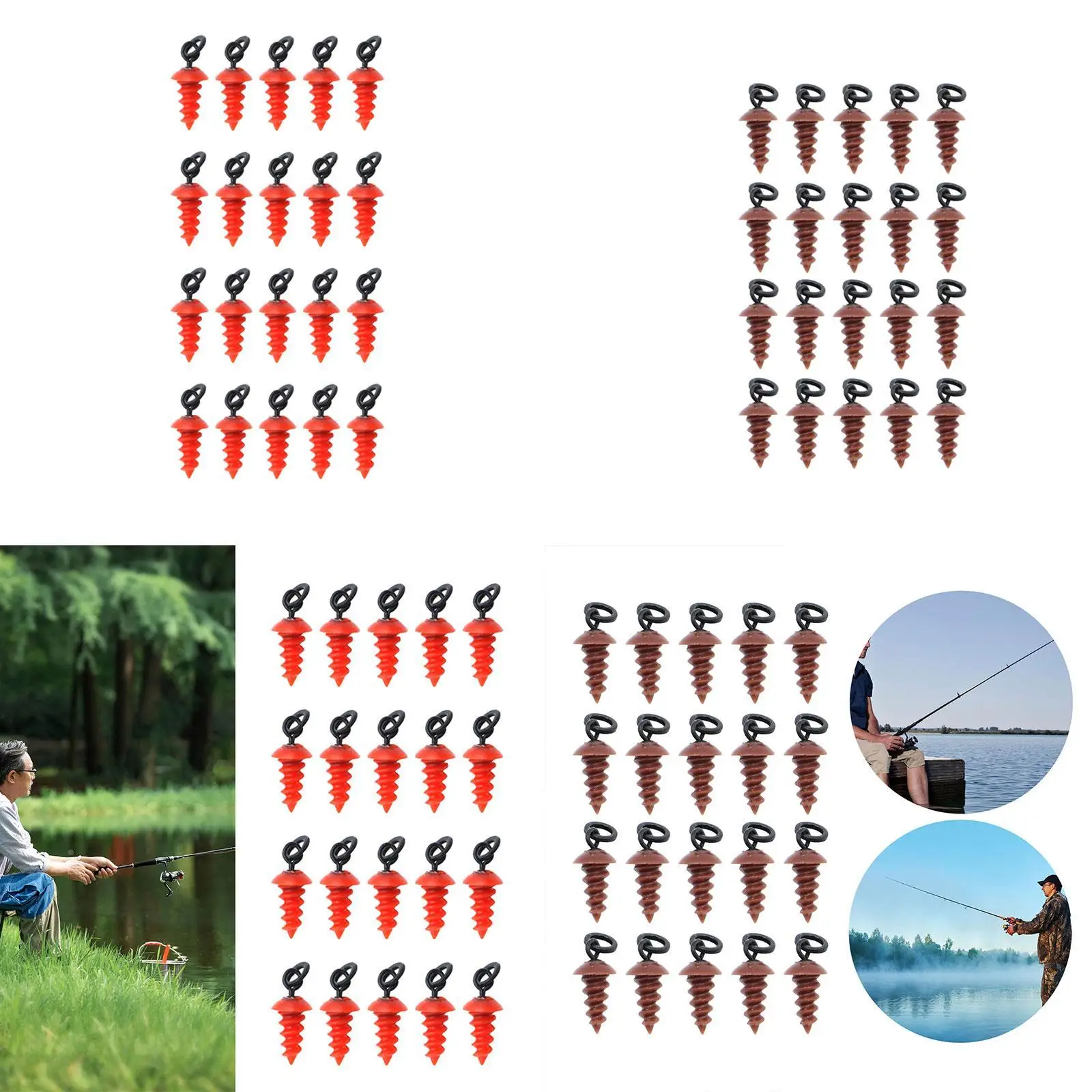 

20 Pieces Fishing Lure Screws, Fishing Tackle with 360° Swivels