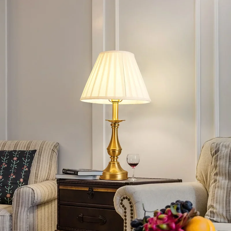 SOFEINA Modern Nordic Brass Table Lamp LED Copper Desk Light Creative Decor For Home Bed Room