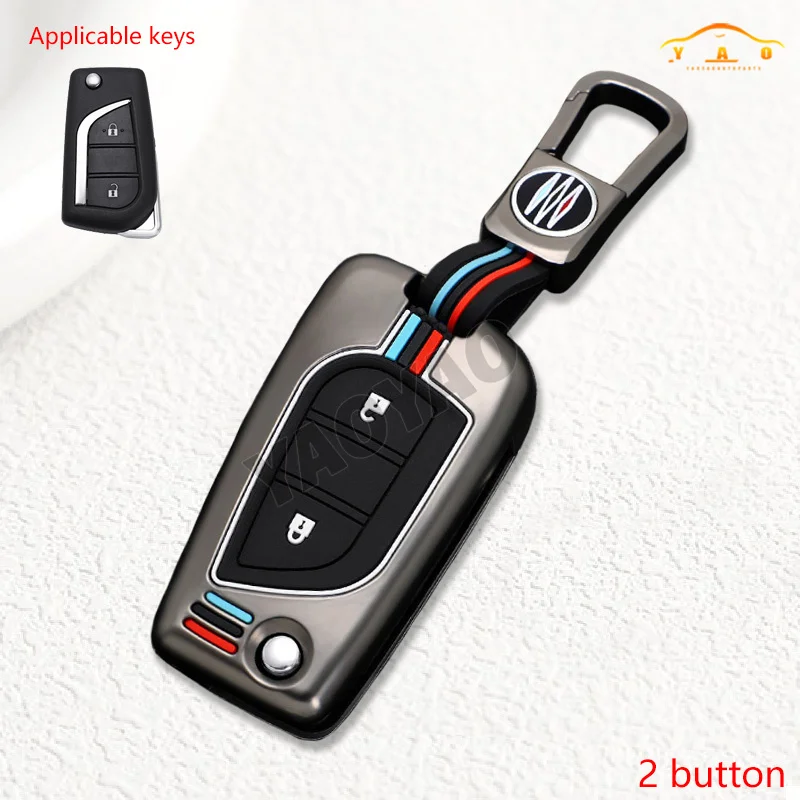 

2 3 4 Buttons Zinc Alloy Car Remote Key Case Cover For Toyota Hilux Corolla Avensis Prado Fortuner RAV4 CHR