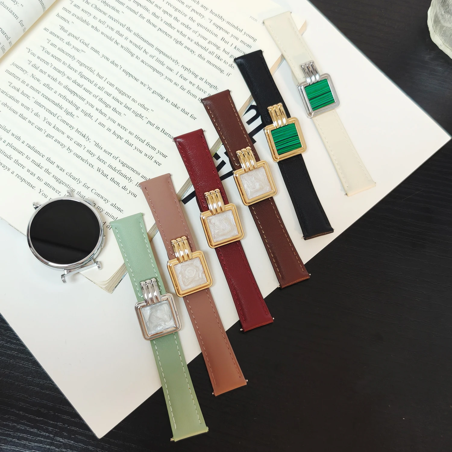 

18mm 20mm 22mm universal strap high-end fashion leather strap for Redmi watch4 5 6 women's wristbands for Samsung Galaxy series