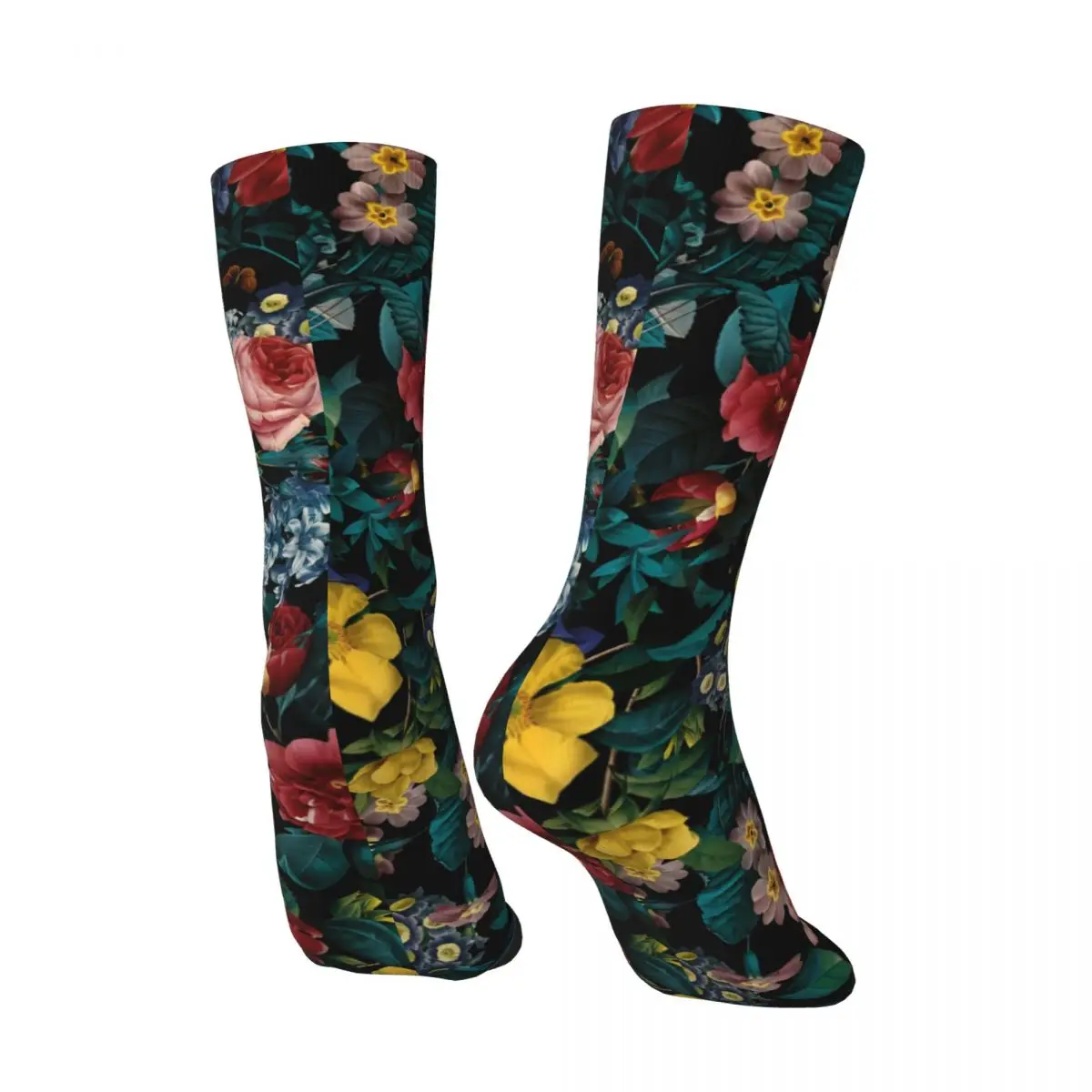 Retro Night Garden XXV Men's compression Socks Unisex Harajuku Pattern Printed Novelty Crew Sock