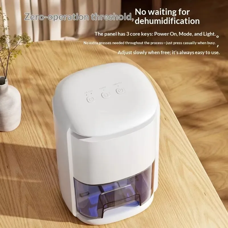 Portable Mini Dehumidifier, Low Noise Moisture Absorber for Indoor Space