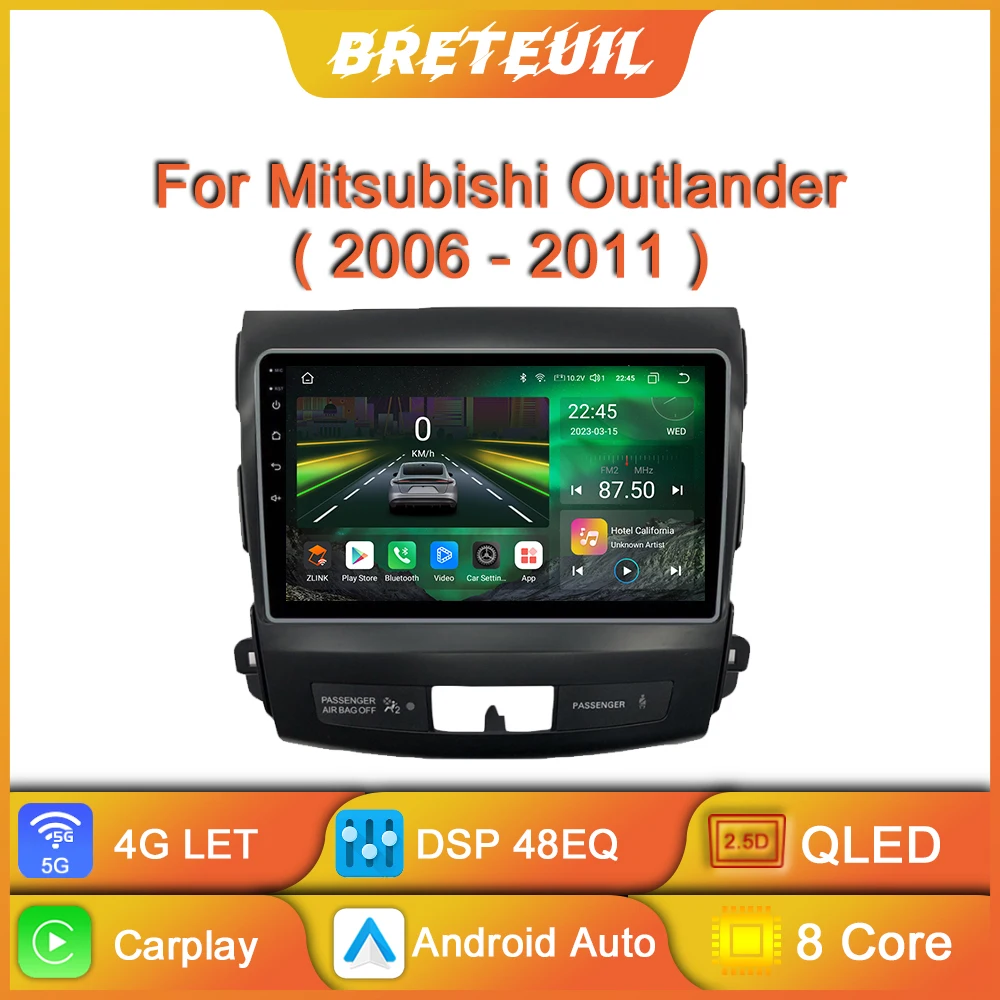 

Для Mitsubishi Outlander 2006 2007 2008 2009 2010 2011 2012 2013 Автомобильное радио Android Мультимедиа Видеоплеер Навигация GPS Carplay Сенсорный экран Авто Стерео