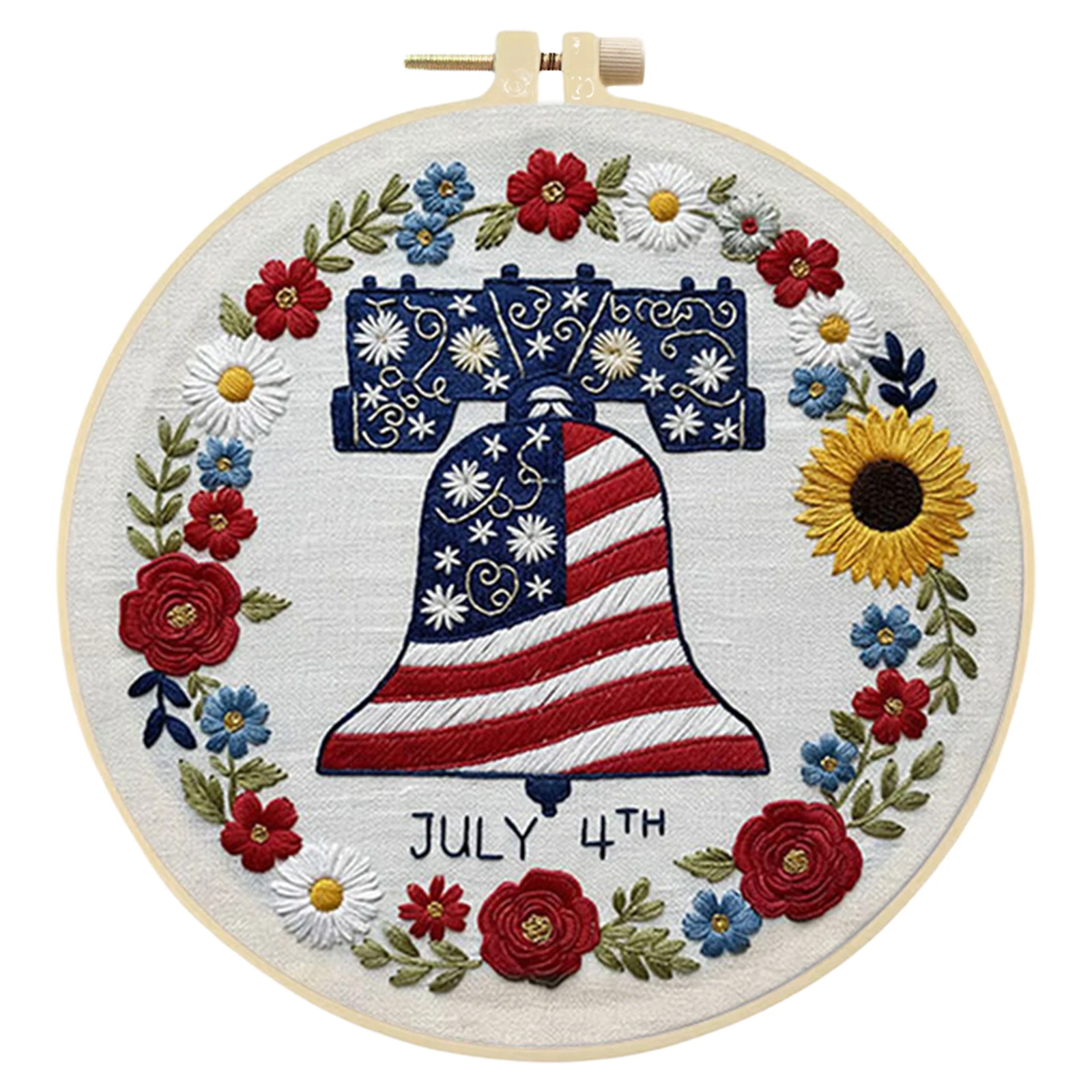 

29x29cm DIY Cotton Embroidery Kit with Embroidery Hoop Stamped Cross Stitch Kit Pre-Printed Pattern Needlework for Beginners