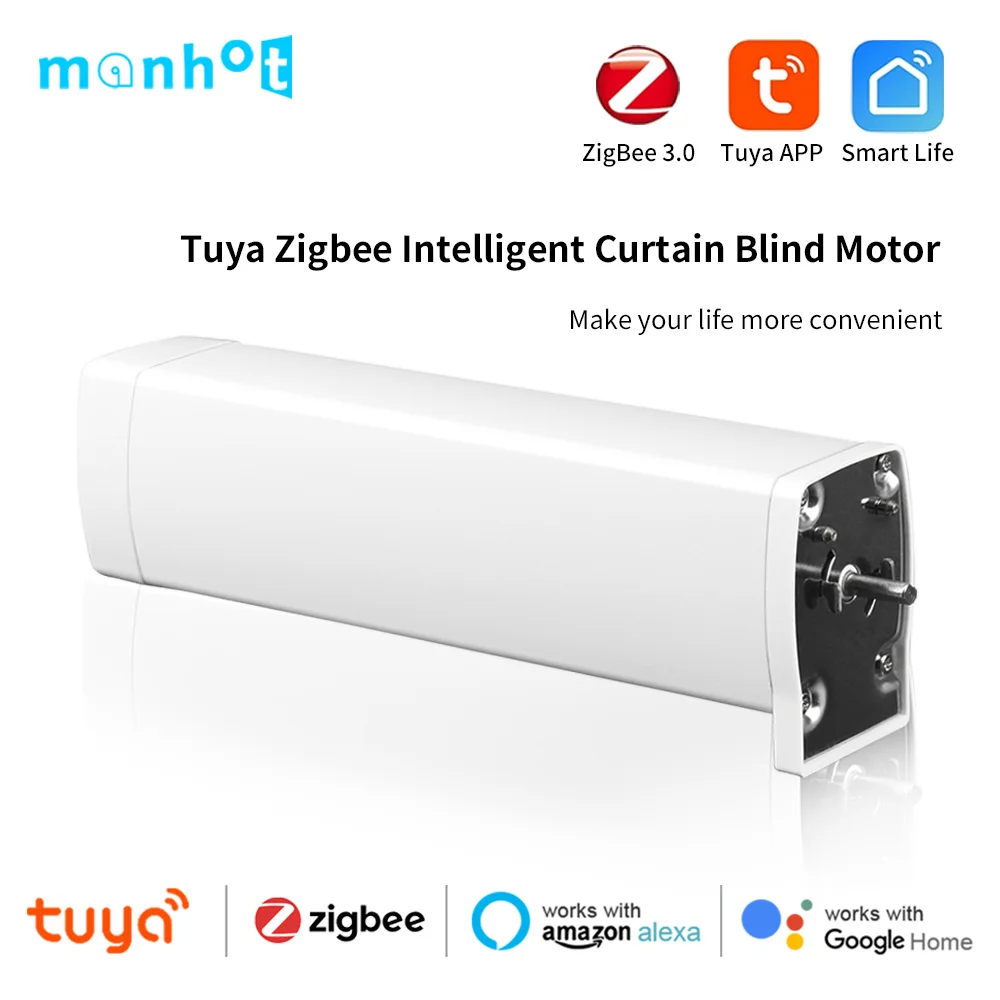 Tuya Zigbee/WIFI Electric Smart curtain Motor With RF Remote Smart Life APP Timing Remote Control Voice for Alexa Google home