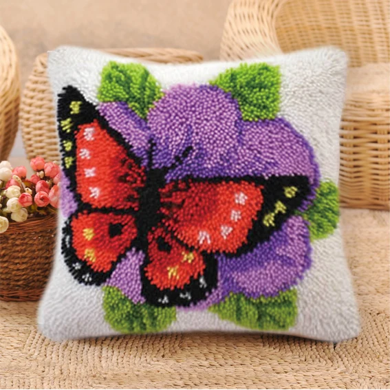 Flower Animal Plant Pattern Latch Hook Kit Knooppakket Cushion Pillowcase Latch Hook Kit Knot Pillow Package Set For Needlework