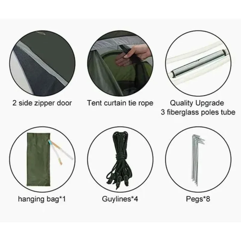 exquisite craftsmanship Outdoor Waterproof 3-4 Person Portable Foldable Automatic Outdoor Camping Tent for Family